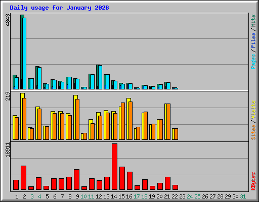 Daily usage for January 2026